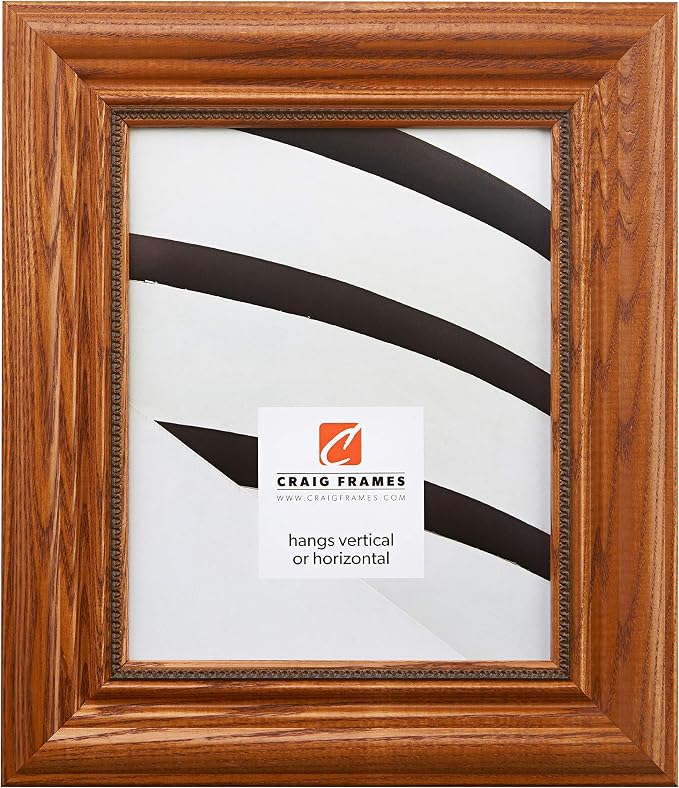 Craig Frames 10x13 Brown Picture Frame, Wood Wall Decor for Art and Photos | Ready to hang with a protective glass front, made in the USA for a gallery display by CraigFrames