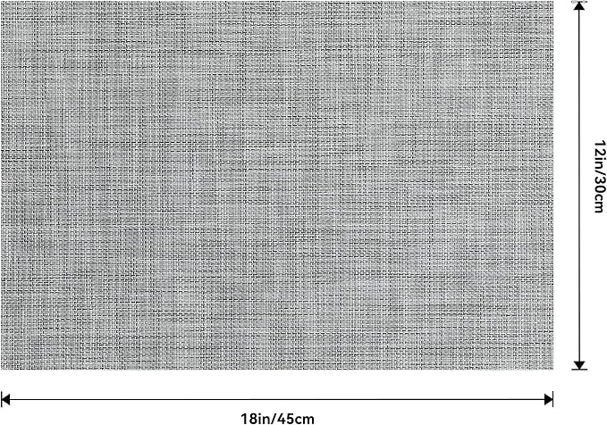 Leetaltree Linen Grey Placemats Set of 8 - Heat Resistant Non-Slip Place mats for Dining Table, Washable Durable PVC Vinyl Woven Table Mats（Linen Grey, 8） - Image 9