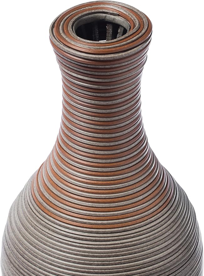 27-inch Tall Standing Designer Floor Vase - Durable Artificial Rattan - Elegant Two-Tone Brown Finish - Ideal Decor Accent for Living Room, Bedroom, Entryway - Stylish Home Decor Statement Piece - Image 6