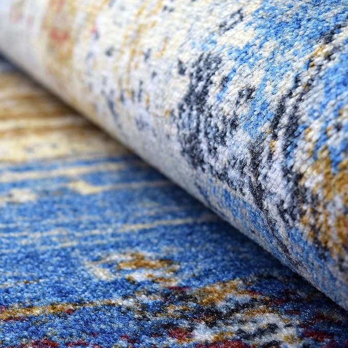 SUPERIOR Indoor Non-Slip Area Rug, Modern Home Floor Decor, Throw for Living Room, Bedroom, Office, Entryway, Kitchen, Dining, Foam Backed Rugs, Arona Collection - 8ft x 10ft , Multicolor - Image 4