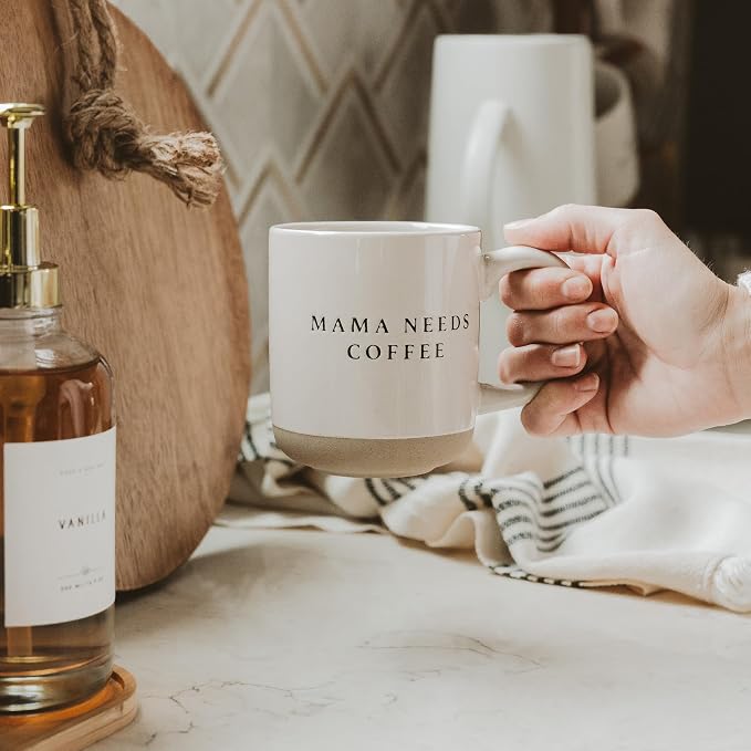 Sweet Water Decor Mama Needs Coffee Stoneware Coffee Mugs - 14Oz Cute Coffee Mugs for Hot & Cold Drinks - Dishwasher & Microwave Safe - Mothers Day Gift - Ideal Tea & Espresso Mugs - Image 5