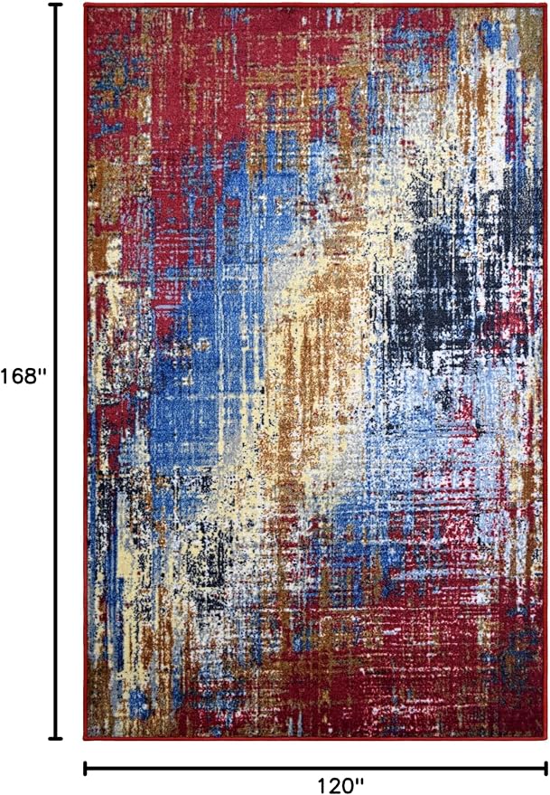 Superior Indoor Non-Slip Area Rug, Modern Home Floor Decor, Throw for Living Room, Bedroom, Office, Entryway, Kitchen, Dining, Foam Backed Rugs, Arona Collection - 10ft x 14ft, Multicolor - Image 2