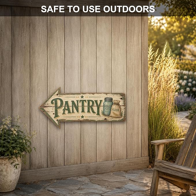 Pantry Left-Pointing Arrow Sign — Die-Cut Metal Directional Wall Decor | barnwood look, rustic, durable print, ready to hang - Image 4