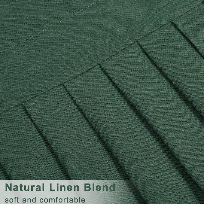Likiyol Linen Valances for Windows Farmhouse Ruffle Swag Valance Rustic Country Window Valances Light Filtering Kitchen Curtains Rod Pocket Valance Curtains for Bathroom Cafe, Dark Green, 60"W x 36"L - Image 8