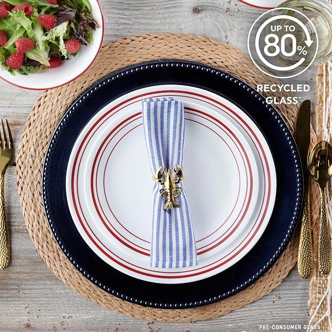 Corelle Vitrelle 18-Piece Service for 6 Dinnerware Set, Triple Layer Glass and Chip Resistant, Lightweight Round Plates and Bowls Set, Logan - Image 11