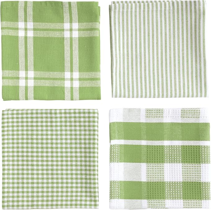 LANE LINEN 100% Cotton Kitchen Dish Cloths, Ultra Soft Absorbent Quick Drying Dish Towels, Multiweave Wash Cloths Dish Towel Sets, 12x12 Inches, 12 Pack - Sage Green - Image 4