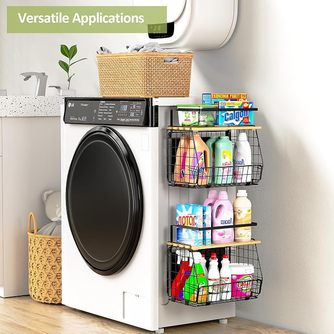 2 Pack Magnetic Shelf for Fridge, Fruit Potato Onion Storage Bins | Magnetic Basket with Lid, Side of Fridge Storage, Produce Basket for Fruits Vegetables Spices, Kitchen Pantry Organizer - Image 7