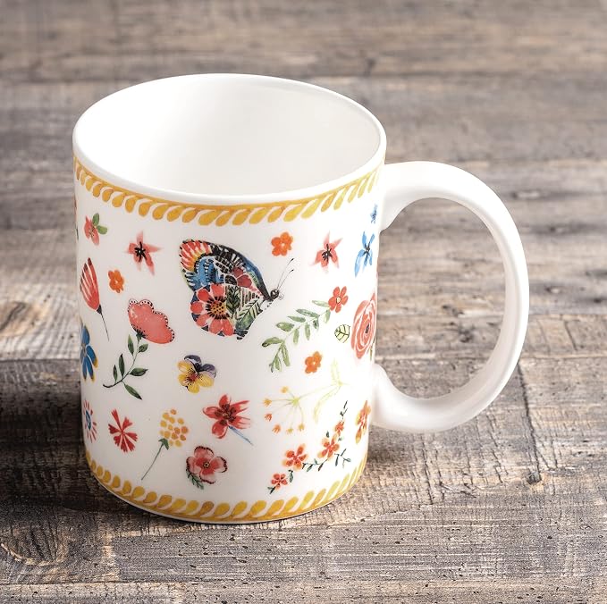 Maison d' Hermine Coffee Mug with Handles Tea Cups (12 Ounce, Pack of 1) | Fine Bone China Coffee Mugs for Hot Beverages Cappuccino Latte Home Spring Summer -Happy Florals - Sweety Summer Morning - Image 7