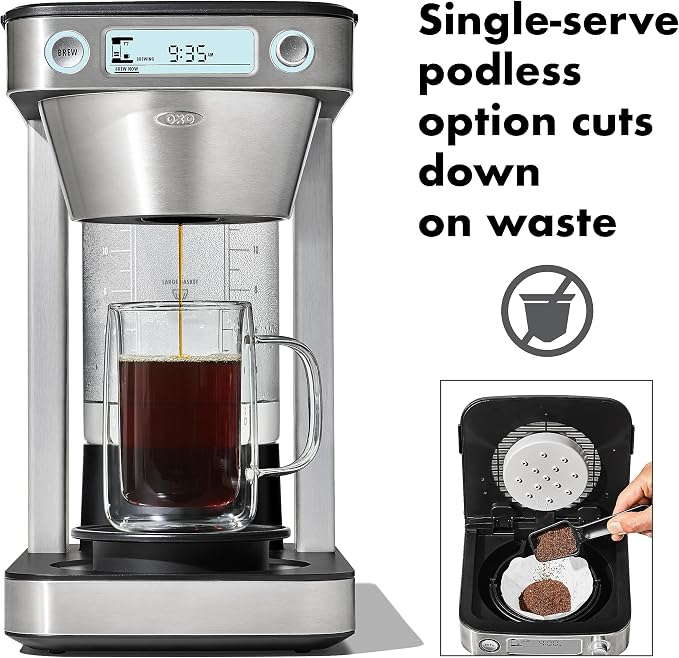 OXO Brew 12-Cup Coffee Maker With Podless Single-Serve Function,Silver - Image 5