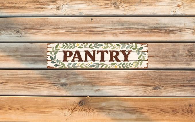 Pantry Metal Sign 4x16in Rustic Kitchen Plaque for Food Storage Wall Decor Organizational Gift - Image 6