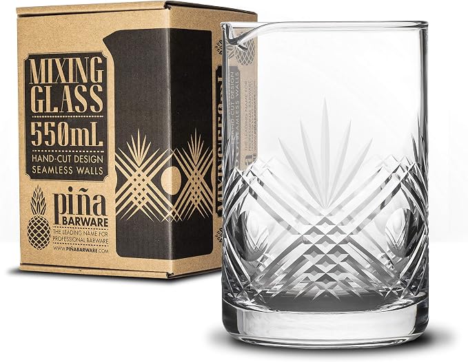 Piña Barware Seamless Hand Cut Mixing Glass - 550mL / 18oz - Professional Bartending Commercial Glassware - Image 5