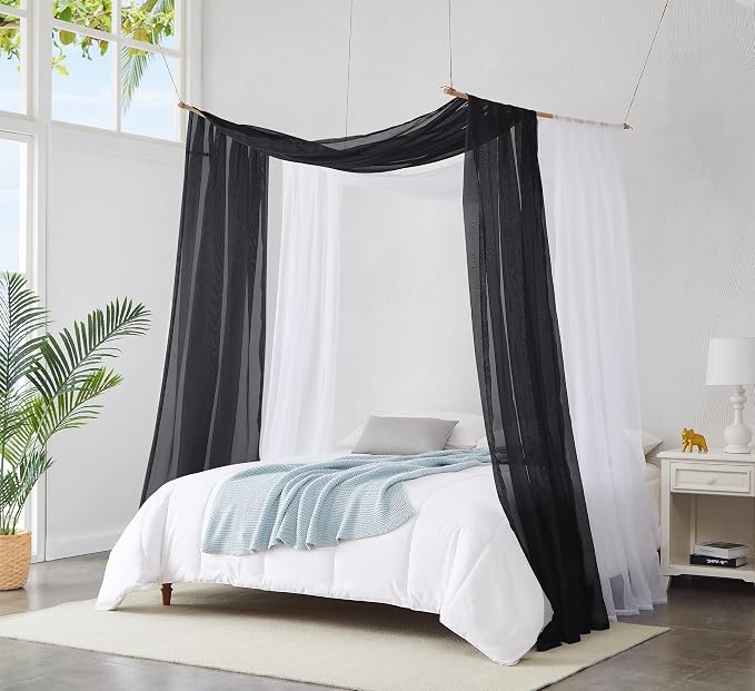 Warm Home Designs 55 x 360 Black Sheer Window Scarf. AM Black 360" | Extra Long Window Scarves Valances are Great As Wedding Arch Draping Fabric, Bed Canopy Or for Decorative Project. - Image 5