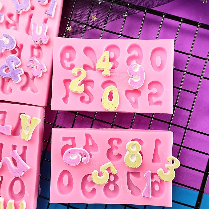 GELIFATLE Letters Molds and Numbers Molds, Silicone Fondant Mold Chocolate Molds, 0-9 Number and 26 Letters Silicone Molds for Baking Desserts and Cake Decoration (4 pack) - Image 7