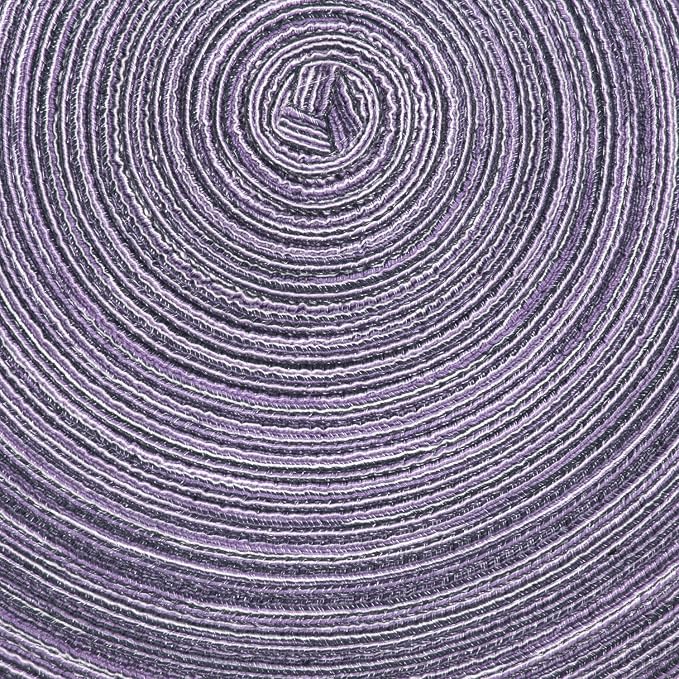 SHACOS Round Placemats Set of 4 Round Table Placemats Braided Cotton Place Mats 15 inch for Kitchen Dining Table Holiday Party (Light Purple, 4) - Image 4