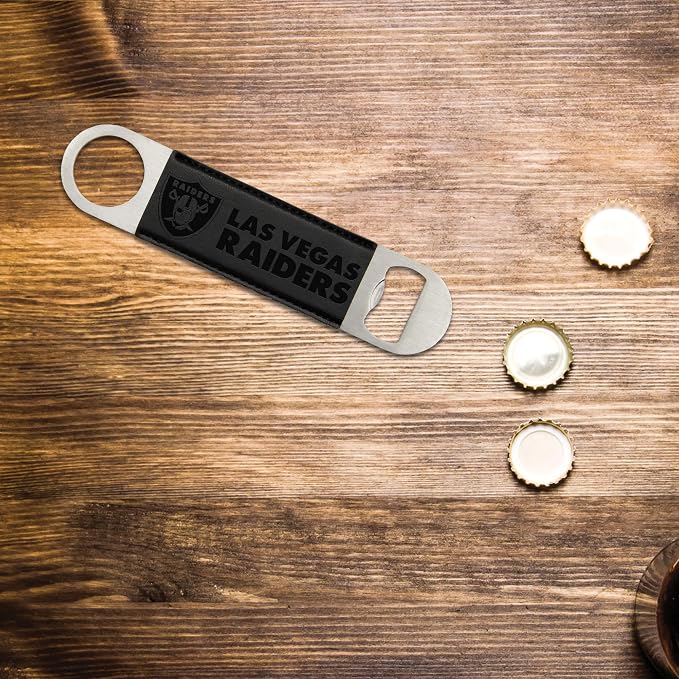 Rico Industries NFL Laser Engraved Bar Blade Faux Leather Laser Engraved Bar Blade - Great Beverage Accessory for Game Day - Image 2