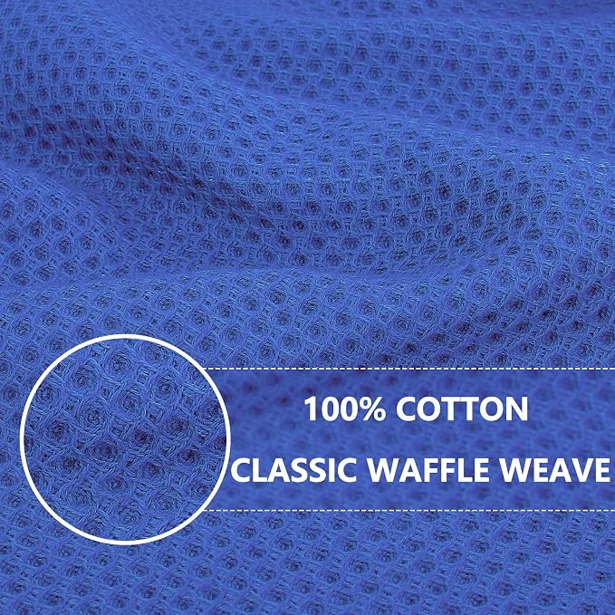 Homaxy 100% Cotton Waffle Weave Kitchen Dish Cloths 8-Pack, Blueberry | 12 x 12 Inches, Ultra Soft Absorbent Dish Towels, Quick Drying Dish Rags with Hanging Loop - Image 2