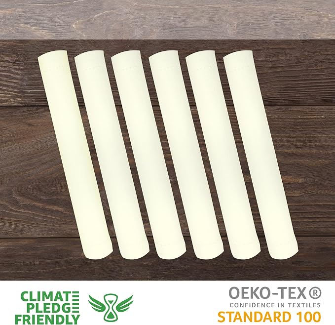 Urban Villa Two Tone Placemat Cotton Tablemat 14x20 (Set of 6) Ivory - Image 4