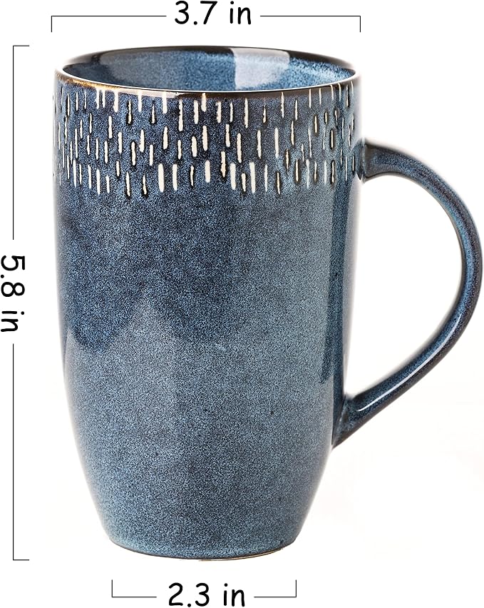 Large Ceramics Coffee Mugs,21 OZ,Large Handle Design,Extra Large Tea and Coffee Cup for Office and Home，Microwave And Dishwasher Safe(Color:21 oz blue) - Image 2