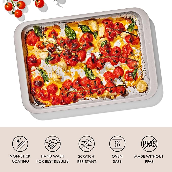 OXO Good Grips Non-Stick Pro Ceramic Coated Metal Bakeware Quarter Sheet Pan – Biscuit - Image 2