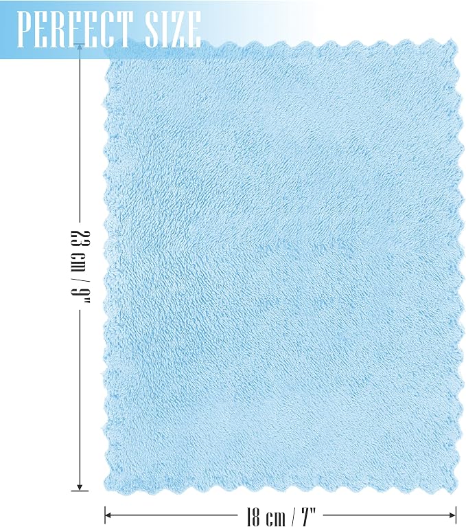24 Pack Kitchen Dishcloths - Does Not Shed Fluff - Reusable Dish Towels, Dish cloths, Super Absorbent Coral Fleece Cleaning Cloths, Nonstick Oil Washable Fast Drying, 7 x 9 Inch (Aquamarine) - Image 2