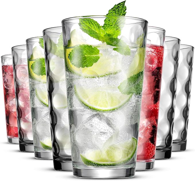 Melrose 18-Piece Family Drinking Glasses Set - Drinking Glassware Set with Highball Cooler, DOF (Double Old Fashioned), and Juice Glasses - 6 Each - Image 7