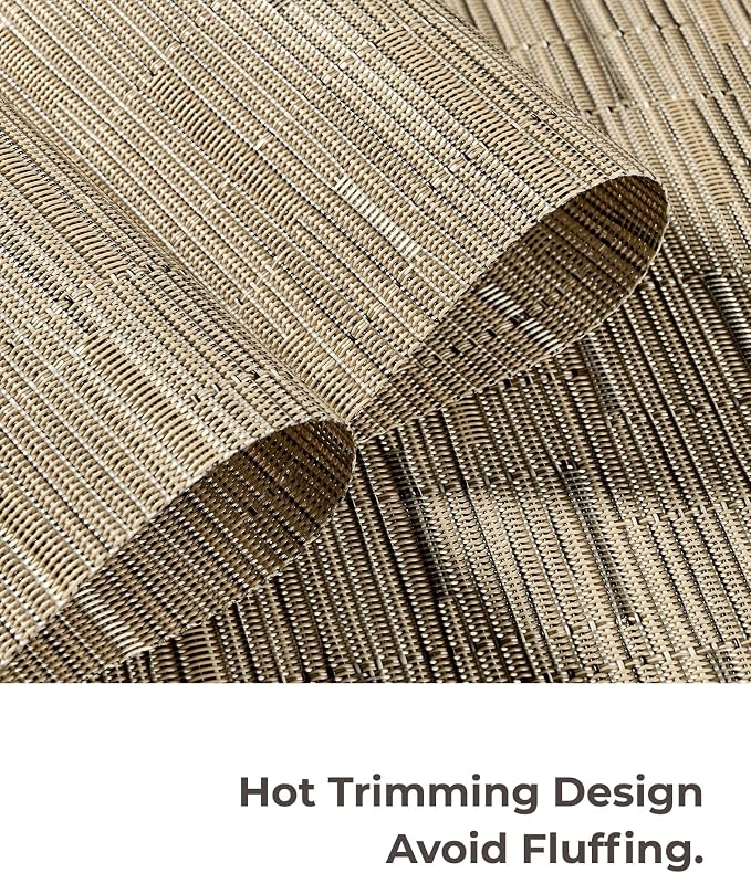 Leetaltree Light Brown Placemats Set of 24 - Heat Resistant Non-Slip Place mats for Dining Table, Washable Durable PVC Vinyl Woven Table Mats(Light Brown, 24) - Image 3