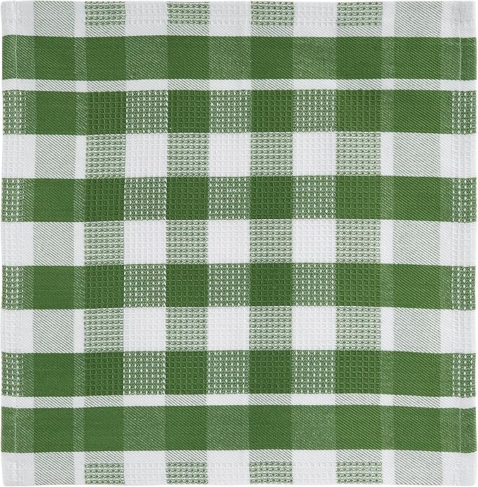 LANE LINEN 100% Cotton Kitchen Dish Cloths, Ultra Soft Absorbent Quick Drying Dish Towels, Multiweave Wash Cloths Dish Towel Sets, 12x12 Inches, 12 Pack - Olive - Image 3