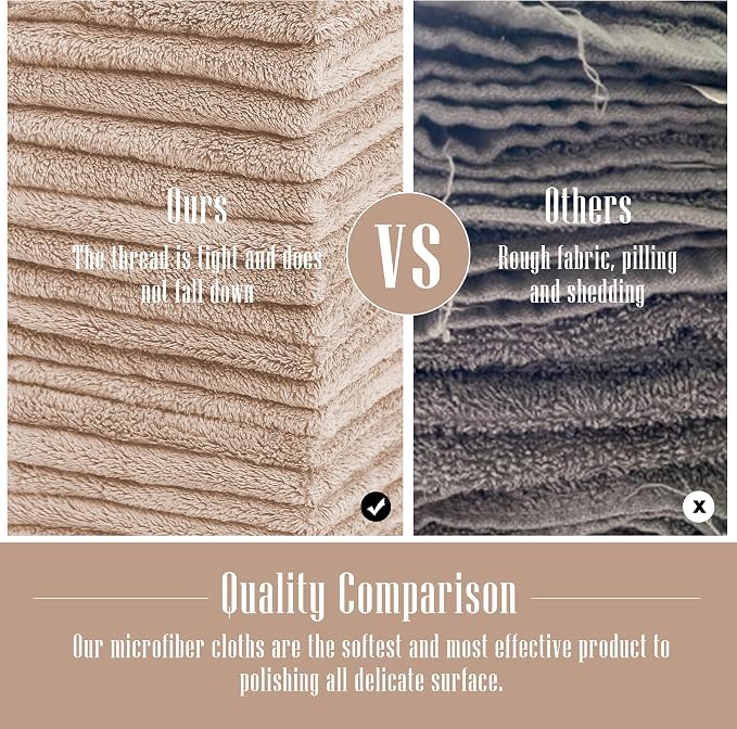 Sunny zzzZZ 24 Pack Kitchen Dishcloths - Does Not Shed Fluff - Reusable Dish Towels, Dish Cloths, Super Absorbent Coral Fleece Cleaning Cloths, Nonstick Oil Washable Fast Drying, 10 x 10 Inch (Brown) - Image 5
