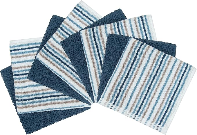 Bumble Dish Cloths 8-Pack, 100% Cotton Kitchen Towels, 12"x12" Blue | 430 GSM Soft Dish Towels for Kitchen, Highly Absorbent & Durable Kitchen Rags for Washing Dishes - Image 2
