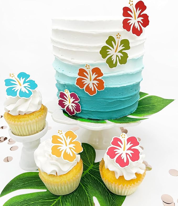 Sugar Robot - Edible Hawaiian Hibiscus Flowers - Small Size - Edible flowers cake decorations - Premium Crafted - Made in the USA Cake -Set of 20 (Hibiscus Flowers) by SugarRobotInc