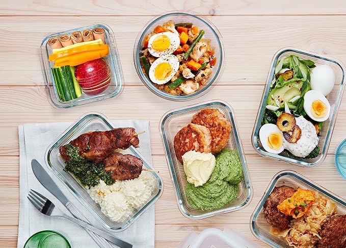 30 Pieces Glass Food Storage Containers with Upgraded Snap Locking Lids,Glass Meal Prep Containers Set - Airtight Lunch Containers, Microwave, Oven, Freezer and Dishwasher Friendly (White) - Image 6