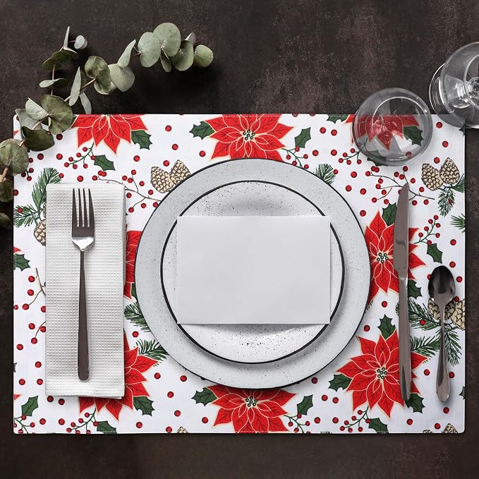 Urban Villa Two Tone Placemat Cotton Tablemat 14x20 (Set of 6) Pine Cone by CottonTrends