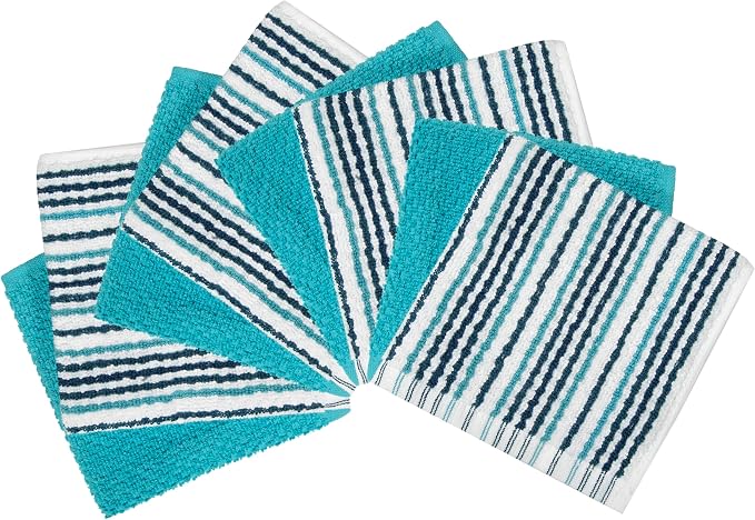 Bumble Dish Cloths 8-Pack, 100% Cotton Kitchen Towels, 12"x12" Aqua | 430 GSM Soft Dish Towels for Kitchen, Highly Absorbent & Durable Kitchen Rags for Washing Dishes - Image 2