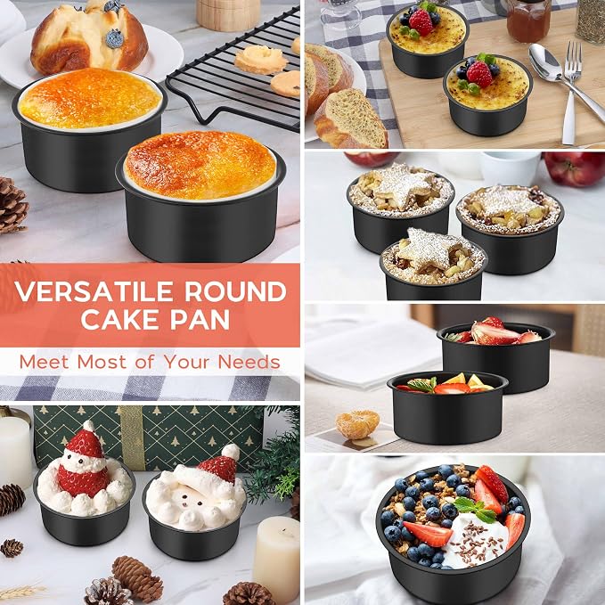 Onader Small Mini Round Cake Pan, 4 Inch Smash Cake Bake Pans Sets of 3 for Baking, Stainless Steel Baking Tins for Birthday Wedding, Nonstick - Image 8