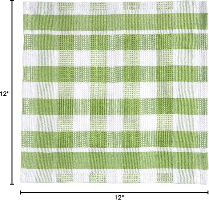 LANE LINEN 100% Cotton Kitchen Dish Cloths, Ultra Soft Absorbent Quick Drying Dish Towels, Multiweave Wash Cloths Dish Towel Sets, 12x12 Inches, 12 Pack - Sage Green - Image 5