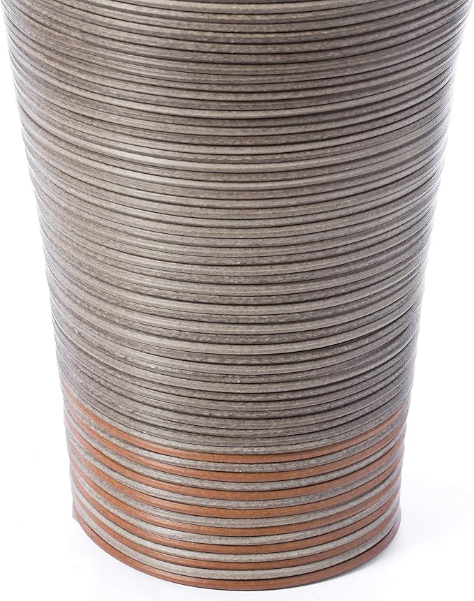 27-inch Tall Standing Designer Floor Vase - Durable Artificial Rattan - Elegant Two-Tone Brown Finish - Ideal Decor Accent for Living Room, Bedroom, Entryway - Stylish Home Decor Statement Piece - Image 7