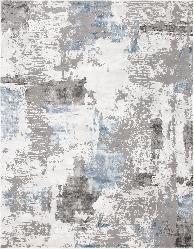 SAFAVIEH Area Rug 8x10 - Craft Collection - Large - Grey & Blue, Modern Design, Non-Shedding & Easy Cleaning, Ideal for Living Room, Bedroom, Office, Dining Space (CFT820F) - Image 3