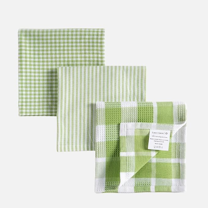 LANE LINEN Premium Cotton Kitchen Dish Towels - 6 Pack Soft Absorbent Dish Cloths, Multi Purpose Cleaning Cloths, 12"x12", Reusable Kitchen Rags - Sage Green - Image 2