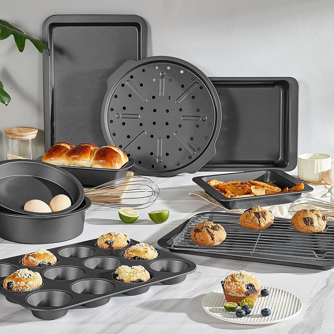 Muffin Pan for Baking, Nonstick Cupcake Tin 12 Cup, 2 Pack Cup Cake Tray, Premium Cheesecake Pans, Dishwasher Safe - Dark Grey - Image 9