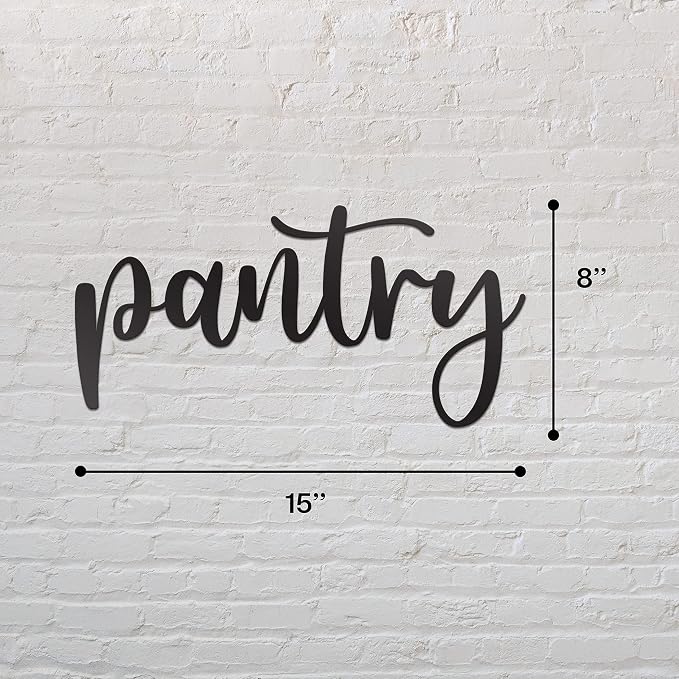 Pantry Word Sign Metal Wall Decor - 15"X8" Black Modern Pantry Decor Farmhouse Metal Large Pantry Sign for Hanging Any Kitchen Wall Art Decor - Image 4