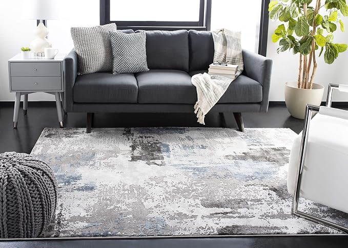 SAFAVIEH Craft Collection Area Rug - 6'7" x 9', Grey & Blue, Modern Design, Non-Shedding & Easy Care, Ideal for High Traffic Areas in Living Room, Bedroom (CFT820F) - Image 10
