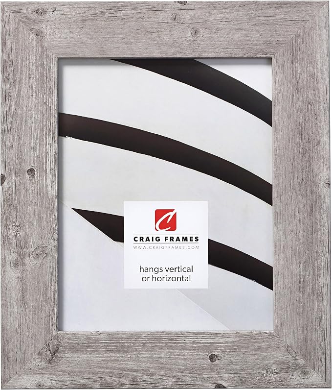 Craig Frames 13x14 Grey Oak Picture Frame for Posters and Gallery Wall | Lightweight shatter resistant acrylic facing with a rigid backing board, made in the USA by CraigFrames