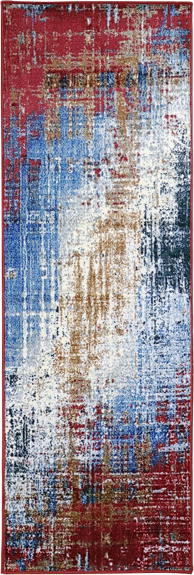 Superior Indoor Non-Slip Area Rug, Modern Home Floor Decor, Throw for Living Room, Bedroom, Office, Entryway, Kitchen, Dining, Foam Backed Rugs, Arona Collection - 2' 7'' x 6', Multicolor - Image 3