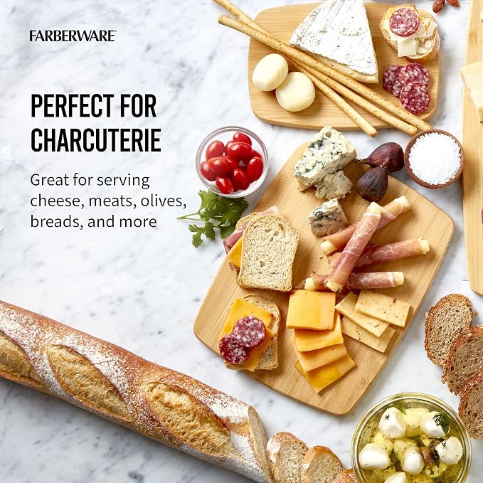Farberware 4-Piece Bamboo Cutting Board Set - Reversible Boards for Meal Prep, Charcuterie, Cheese and Entertaining, Natural Bamboo Kitchen Essential - Image 6