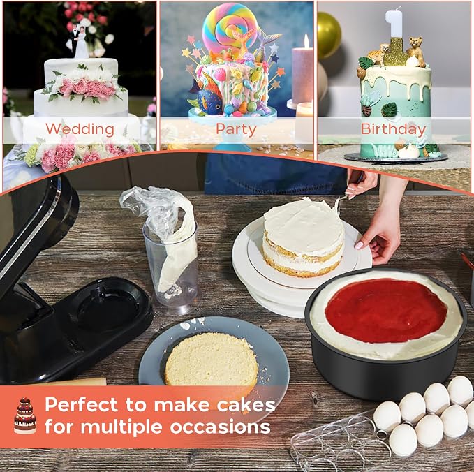 Onader 6 Inch Small Cake Pans Sets of 3 for Baking, Round Smash Cake Baking Pans for Birthday Wedding, Stainless Steel Core with Nonstick Coating - Image 6