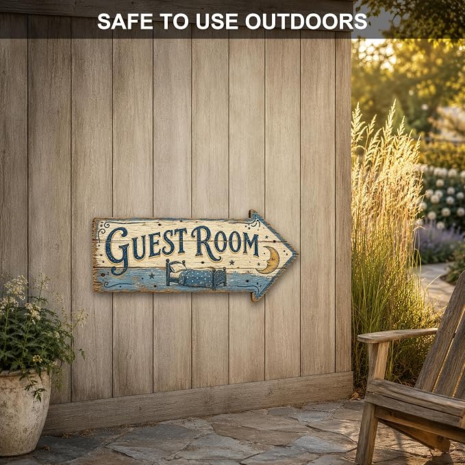Guest Room Right-Pointing Arrow Sign | barnwood look, rustic, durable print, ready to hang - Image 4