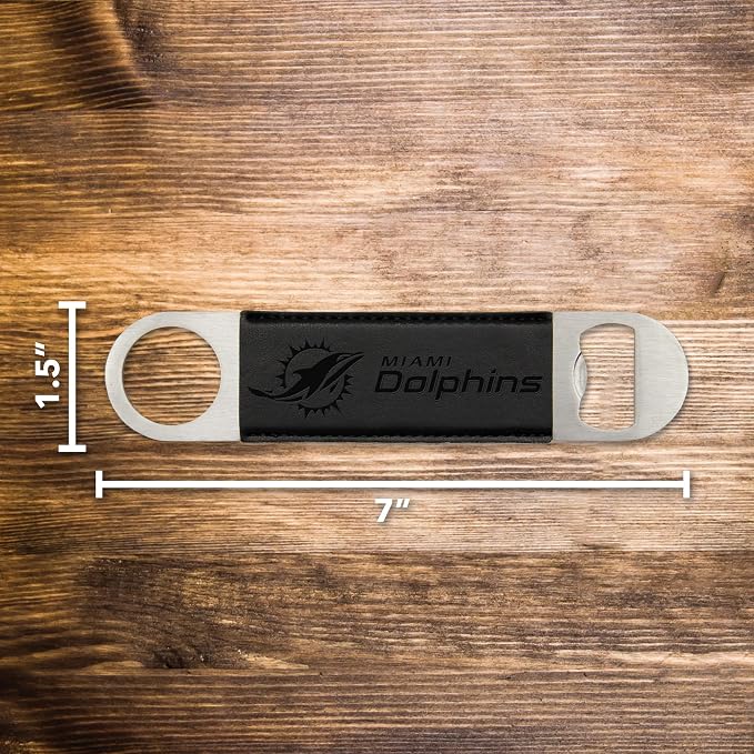 Rico Industries NFL Laser Engraved Bar Blade Faux Leather Laser Engraved Bar Blade - Great Beverage Accessory for Game Day - Image 4