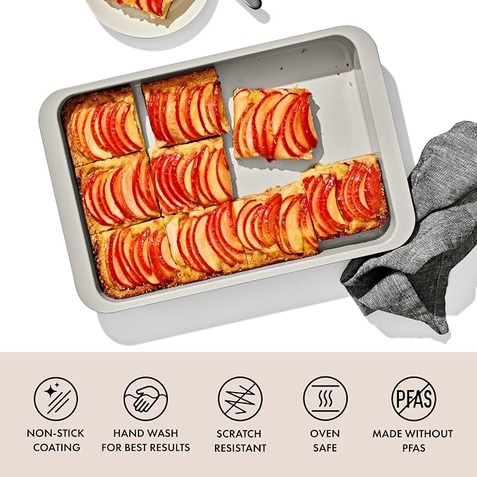 OXO Good Grips Non-Stick Pro Ceramic Coated Metal Bakeware 9” x 13” Cake Pan – Biscuit - Image 2