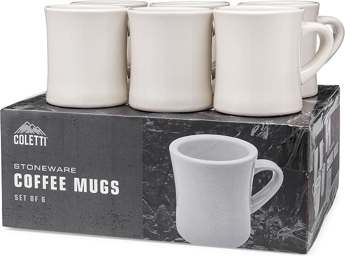 COLETTI Diner Coffee Mugs — Restaurant Coffee Mugs, Retro Coffee Mug – Sturdy & Heavy Diner Mug – Nostalgia in Every Sip [Cream, 11 oz, Set of 6] - Image 7