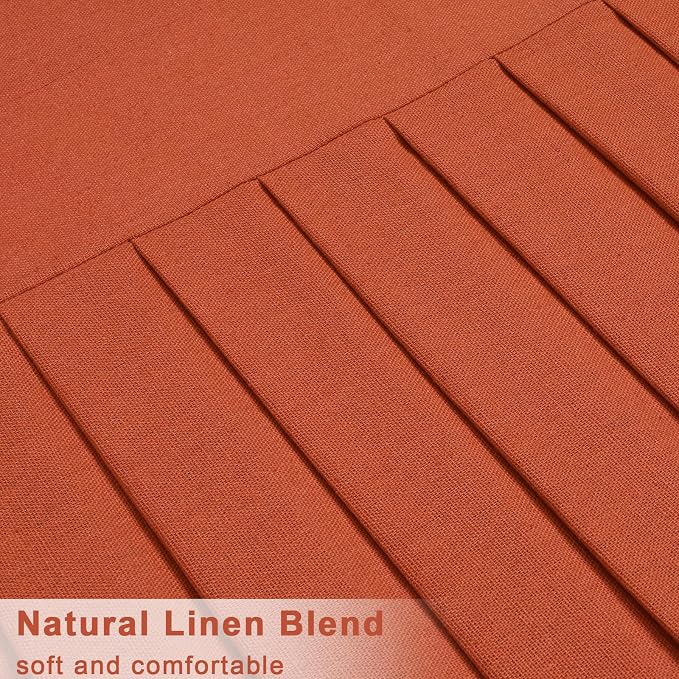 Likiyol Linen Valances for Windows Farmhouse Ruffle Swag Valance Rustic Country Window Valances Light Filtering Kitchen Curtains Rod Pocket Valance Curtains for Bathroom Cafe, Orange, 60" W x 36" L - Image 8